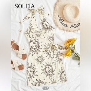 SHEIN SOLEIA SUN ELEMENT WRAP DRESS BEACH VACATION MUSIC FESTIVAL SUMMER BOHO